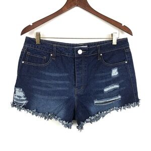 Refuge Hi Rise Cheeky Destroyed Jean Shorts 10